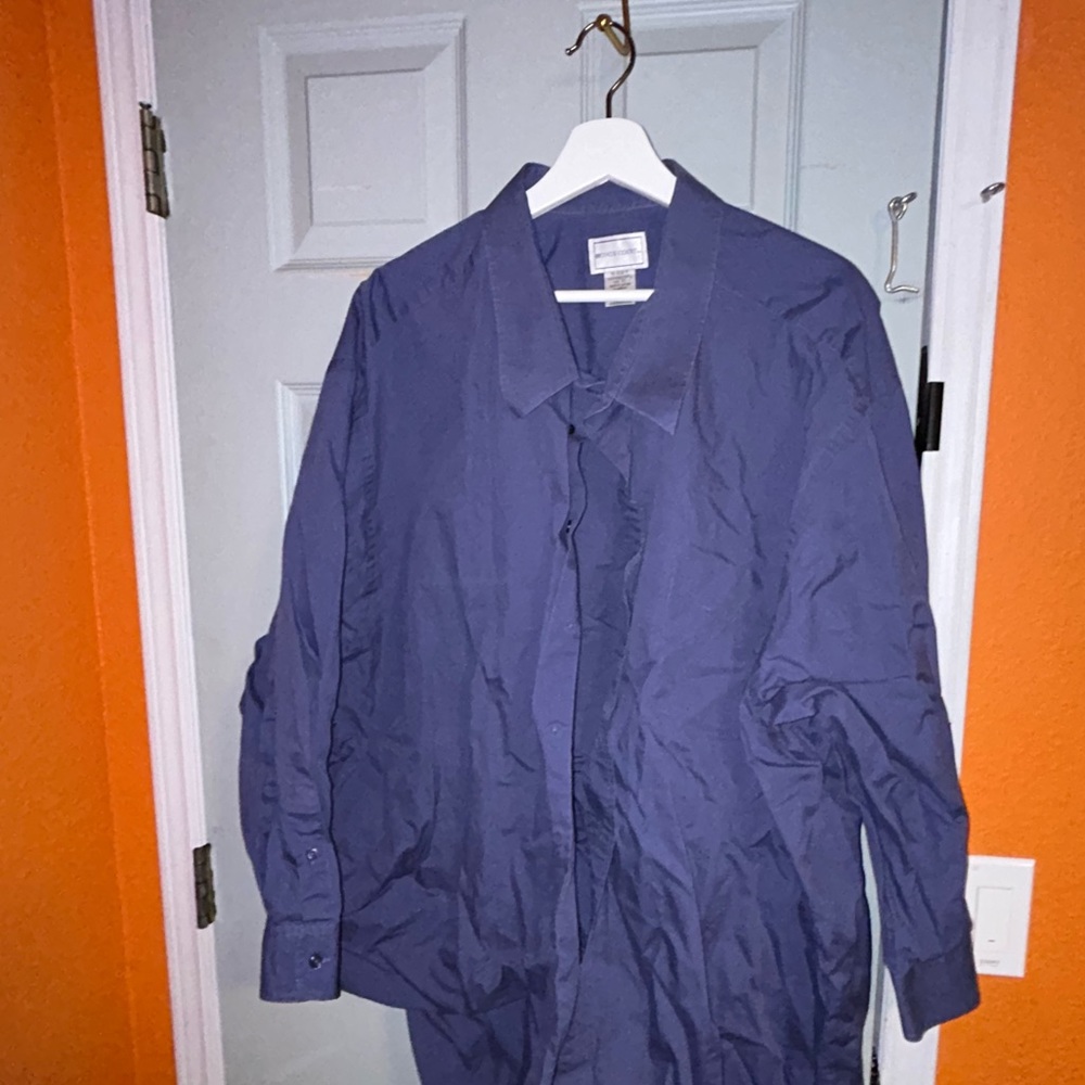 Kings court big & tall long sleeve button up neck size 22